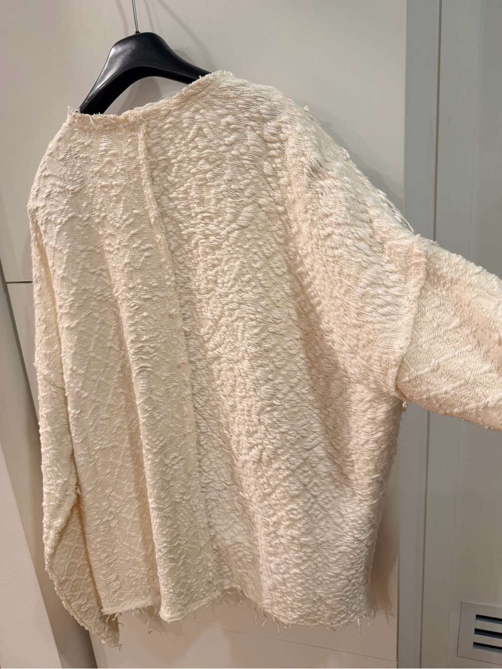 Free People Ivory Comb Textured Zip Jacket Sweater Size M NWT - Picture 10 of 16